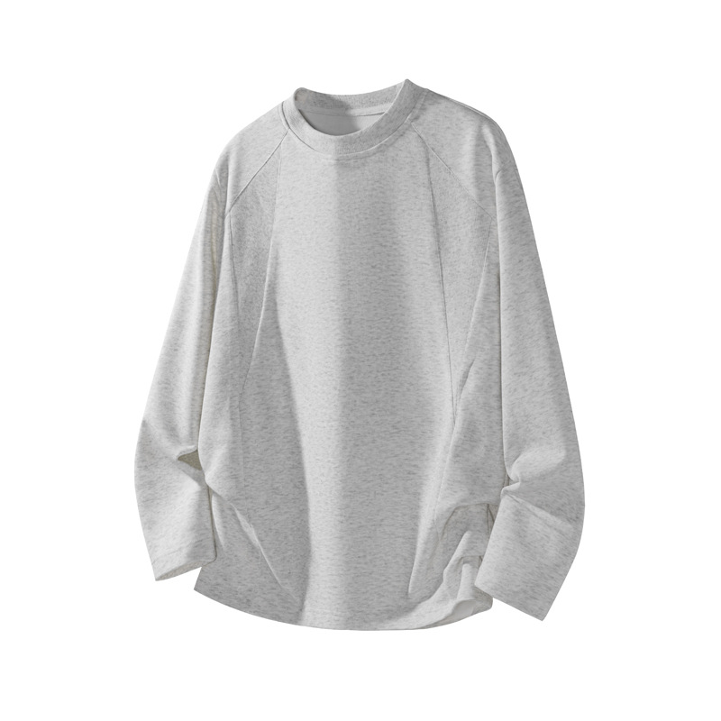 Mamba Cotton American-style Deconstructed Patchwork Silhouette Long-sleeve T-shirt, Round-neck Sweatshirt, Autumn_voghion.com