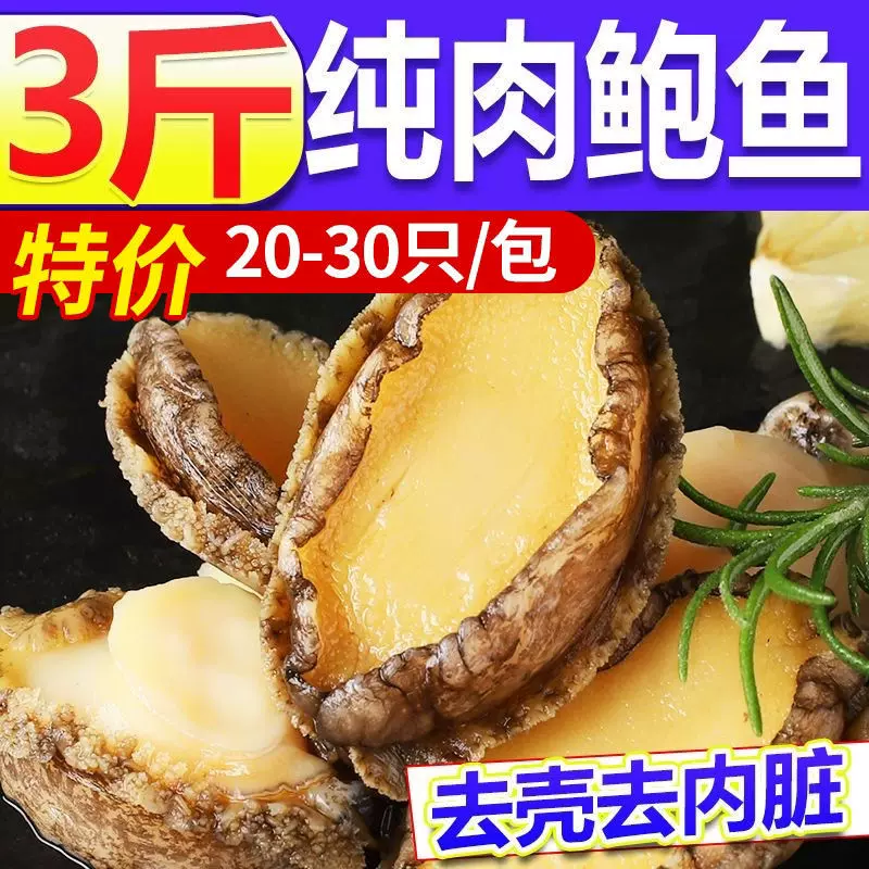 新鲜鲍鱼鲜活超大海鲜水产生鲜活特大加热即食干小鲍鱼捞汁饭批发