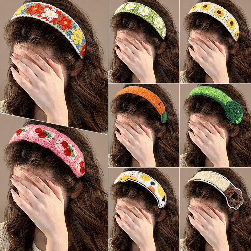 Adult hair tidying tool for women, magic hair patch for bangs, knitted headband, special headband for face washing
