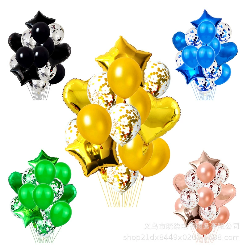 Комбинированный воздушный шар из розового золота костюм украшение для дня рождения пятиконечная звезда Любовь алюминиевый шар трансграничный Amazon