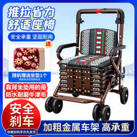加宽加固老年人代步手推车可坐老人助行助步多功能折叠买菜购物车