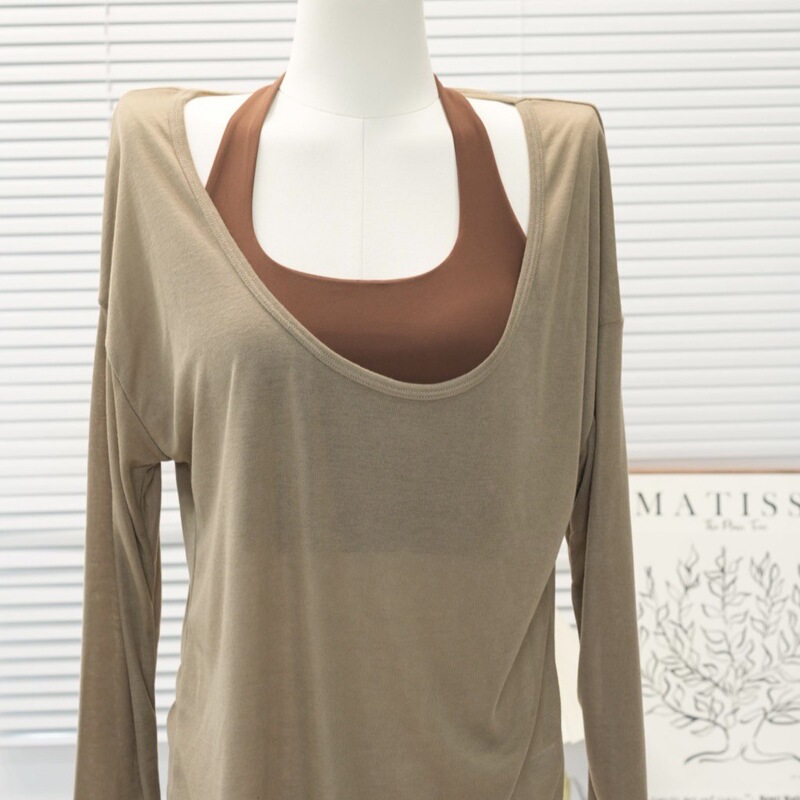 Sports Long-Sleeved Brushed Thin Loose T-Shirt Running Top Quick-Drying Yoga Fitness Breathable Outer Wear Nude Blouse Sports Long-Sleeved Brushed Thin Loose T-Shirt Running Top Quick-Drying Yoga Fitness Breathable Outer Wear Nude Blouse