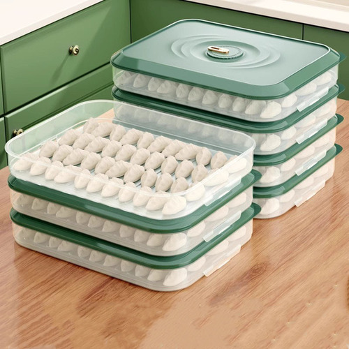 Dumpling box for household refrigerator, freezer, available boxes for preserving multi-layer quick-frozen wontons and dumplings storage box