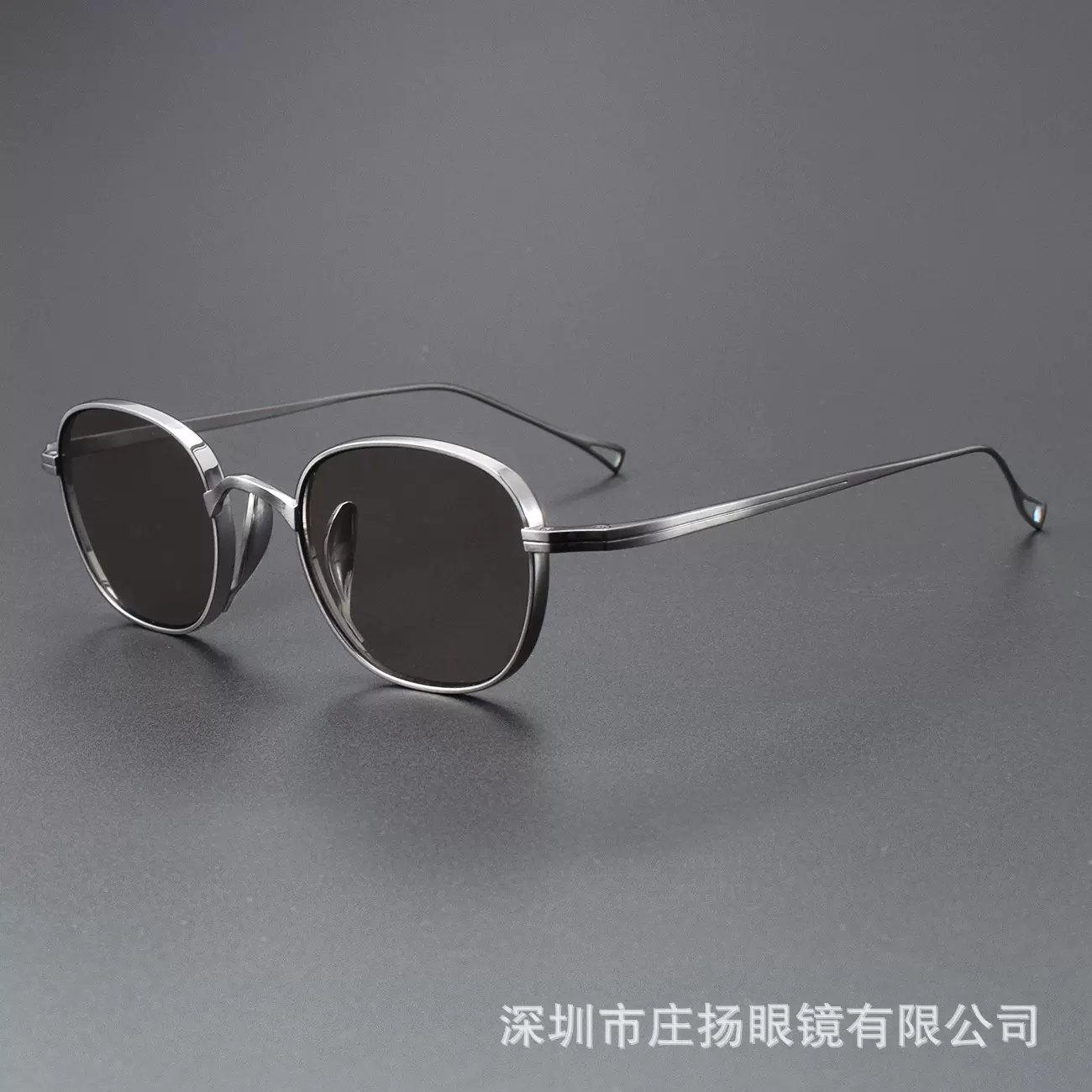 万年龟同款KMN114纯钛墨镜女复古超轻小框眼镜茶色太阳镜男批发