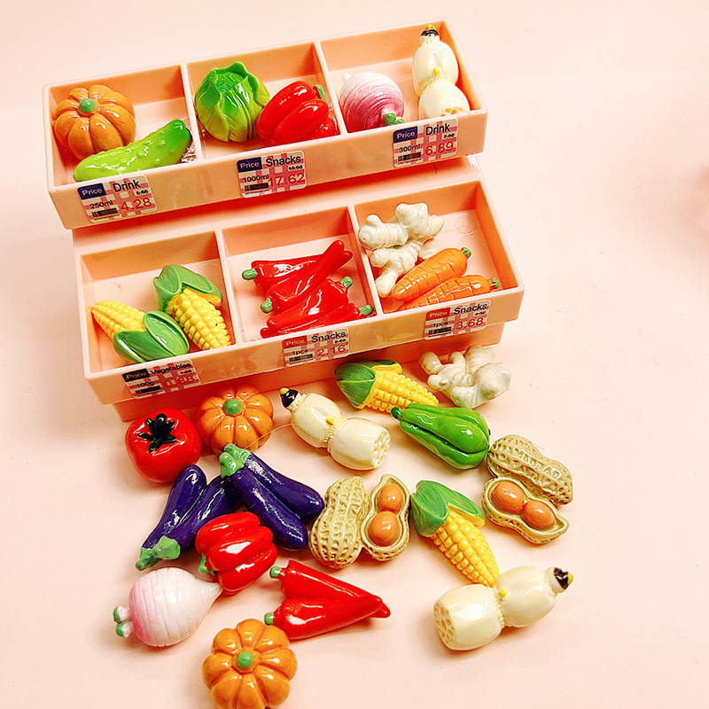 Juego de comida en miniatura, estante para pan de simulación, mini carrito de compras, carrito pequeño, juego para niños, juguete, decoración de bricolaje