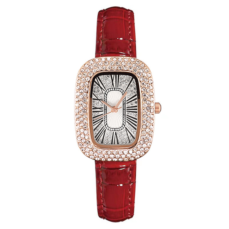 Live streaming small green watch for women, small pigeons, egg net, red Tiktok, Kwai, rhinestone, star filled watch for women
