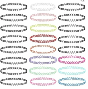 Чокер, панк-эластичная цепь тату, стиль рыболовной нити и бархат, assorted colors