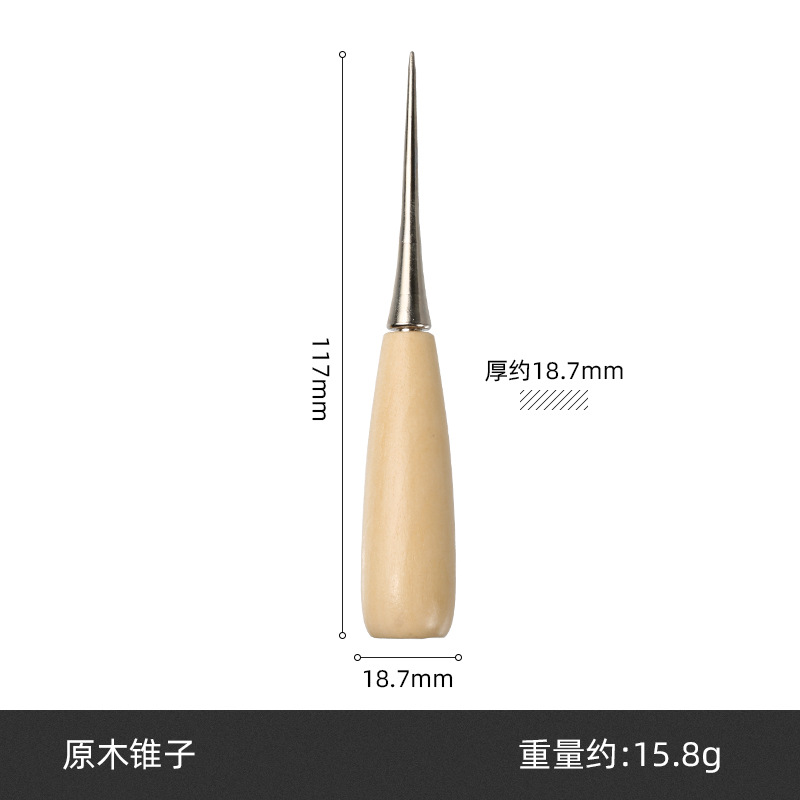 Nuevas herramientas de costura de cuero forma de calabaza mango de madera puncher herramientas hechas a mano en stock al por mayor