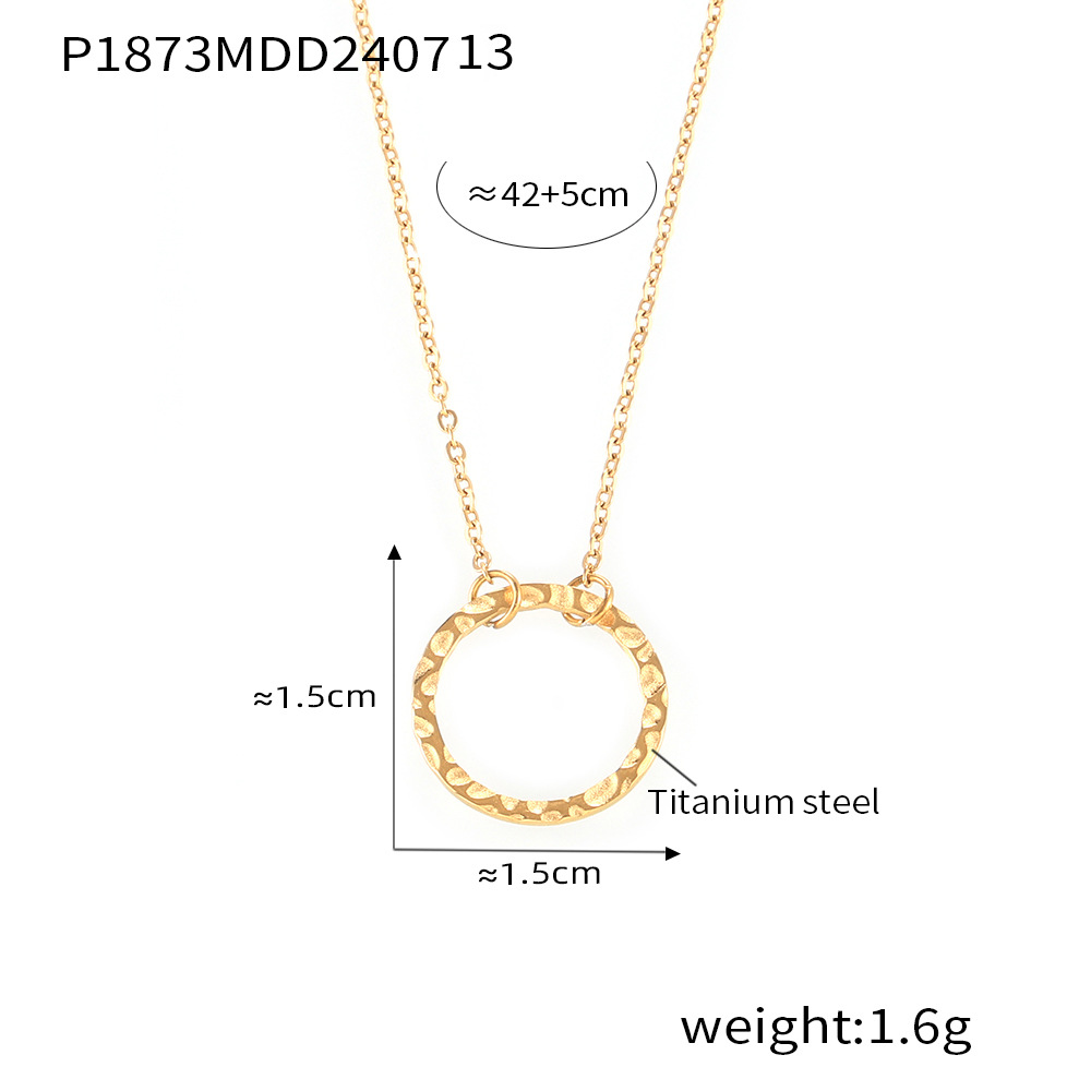 Versión coreana de elementos geométricos simples, colgante de anillo, collar de borla en forma de Y, se puede apilar para usar, viento frío, acero de titanio, cuello chapado en oro