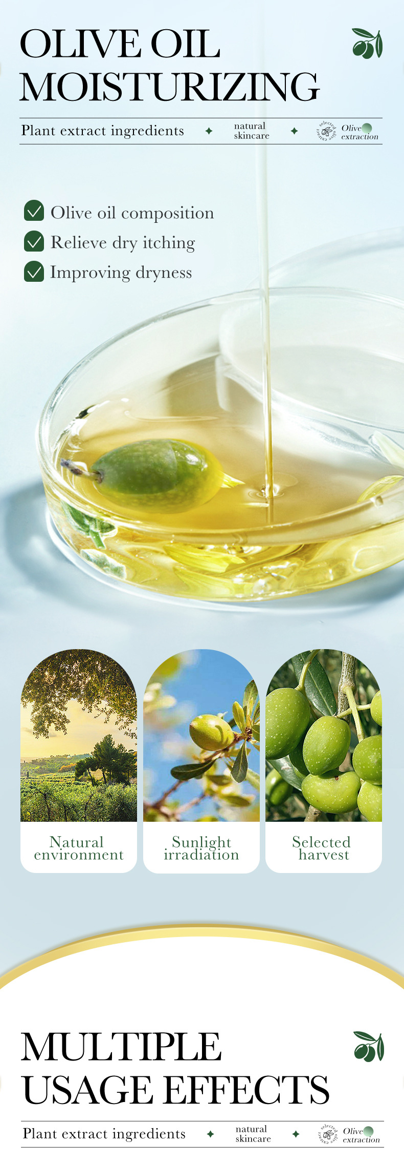 Pflegendes, reparierendes ätherisches ZOZU Olive-Öl für die Gesichtspflege und die Ganzkörperpflege_voghion.com