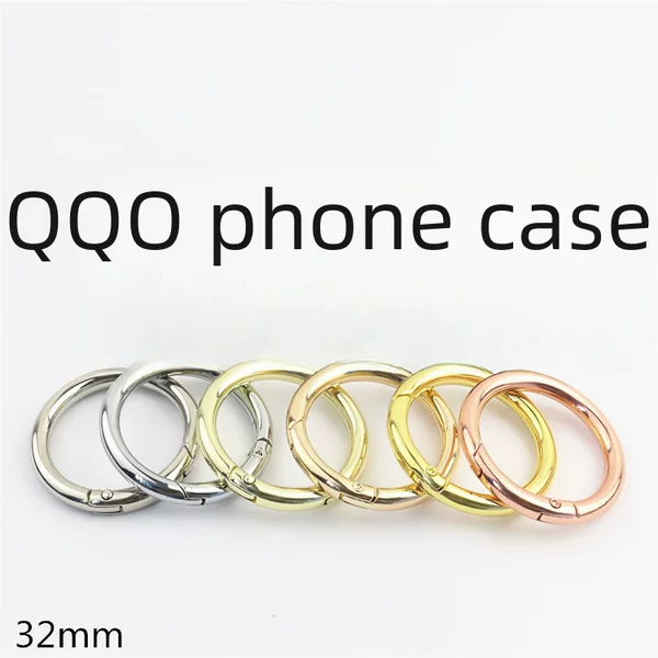 Inner diameter 3.2cm luggage accessories one inch 2 opening spring ring connection buckle opening ring bag with light gold and silver