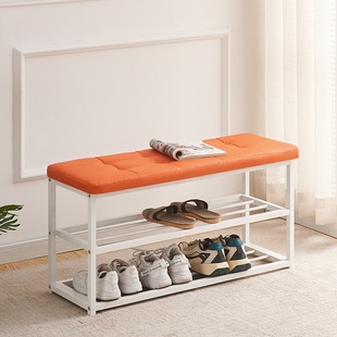 Shoe Changing Stool Home Door Iron Soft Bag Cushion Shoe Rack Sitting Shoe Stool Door Stool Entrance Door Shoe Cabinet Sitting Stool