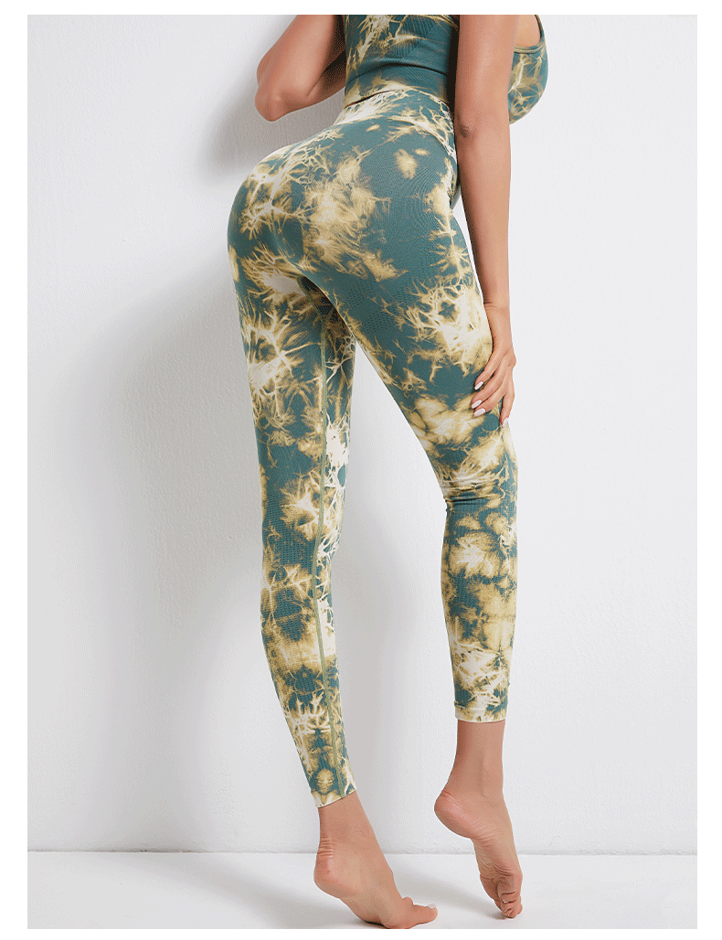 women s tie-dye printing high-waist running leggings nihaostyles clothing wholesale NSOUX76664