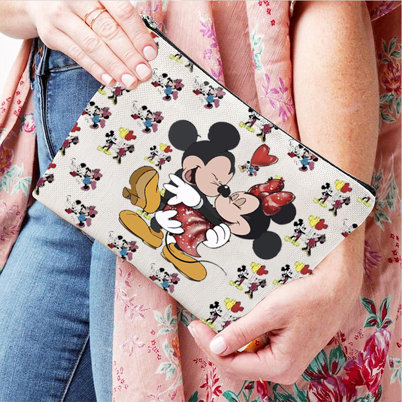 Amazon bolsa de maquillaje transfronteriza impresión doble cara Mickey Mouse gran capacidad bolsa de cremallera bolsa de lavado al por mayor