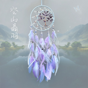 Cross-border New Dream Catcher Feather Hanging High-end Room Decoration Nordic Wall Decoration Crystal Life Tree