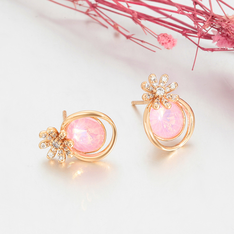 Xuping imitación de cristal serie de pernos de piña simple elegante temperamento auriculares de aleación de cobre ligero lujo pendientes transfronterizos al por mayor