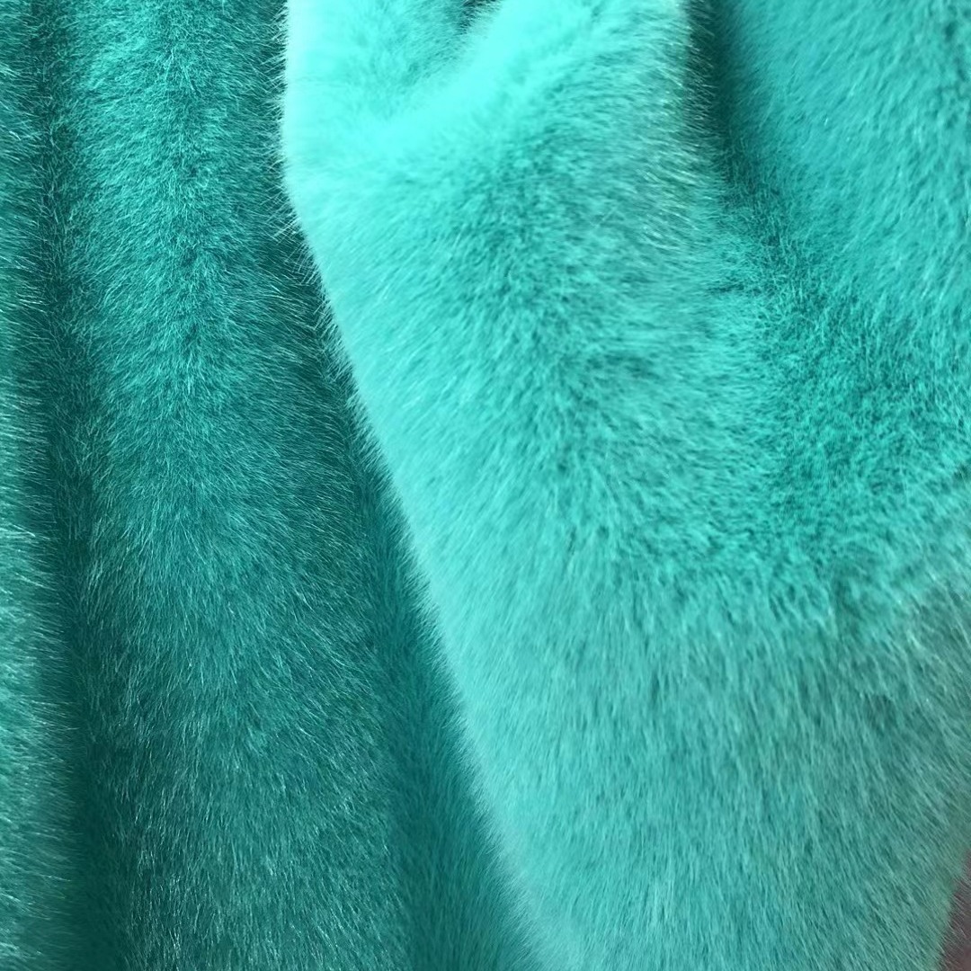 15MM imitación de arroz de mince de arroz azul de plata mince de pelo alto bajo abrigo abrigo de piel de moda tela de peluche