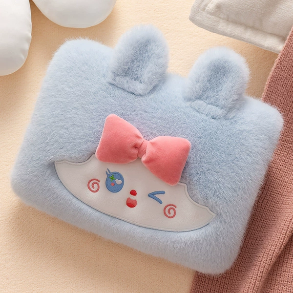 With bow, blue