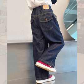 女童直筒牛仔裤儿童洋气潮搭长裤大童休闲裤子女孩2026春秋装新款