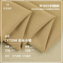 云朵小皱针织面料 锦氨运动面料 170g春夏户外运动服瑜伽服布料
