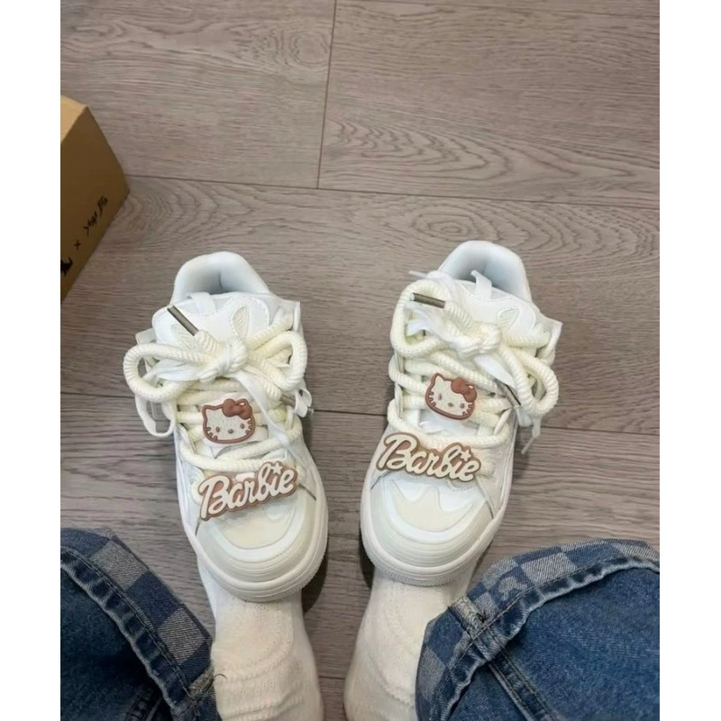 Cute sneakers, footwear for princess, fashionable demi-season high sports shoes
