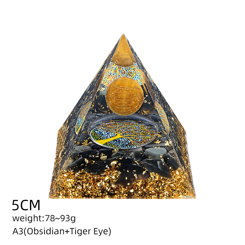 A3虎眼+黑曜石碎石（5cm金字塔）