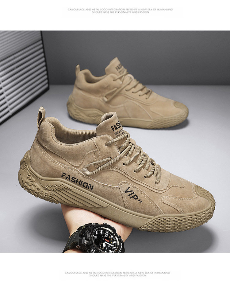Giày nam cổ thấp da tổng hợp đế cao su chống trượt, kiểu dáng thể thao casual — K2373 màu kaki, K2373 màu xám, K2373 màu đen chi tiết 16