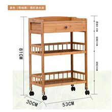 楠竹火锅菜架移动餐车小推车实木家用厨房茶水置物架院手推车