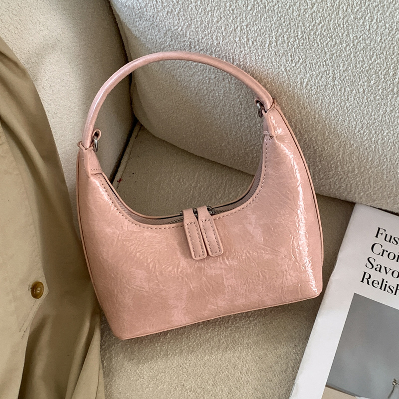 Niche Fashion Glossy Texture Handbag For Women 2025 New Arrival Banquet Small Square Bag Simple Commuter Underarm Bag