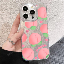 TEUM热销水蜜桃手机壳iPhone17大孔羽纱air防撞壳苹果16pro少女款