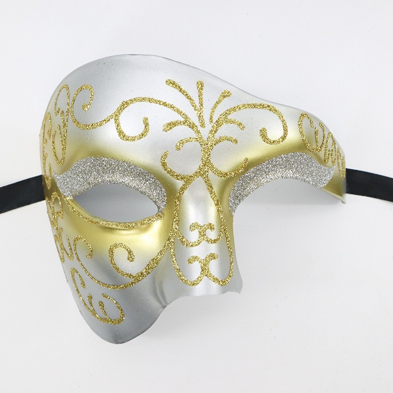 ハロウィン カーニバル イタリア ヴェネツィア ローマ サムライ マスク エジプト 古代ギリシャ メンズ ハーフフェイスマスク|undefined