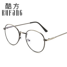 韓版金屬拉絲平光鏡9254 橢圓形男女文藝眼鏡架 復古配近視眼鏡框