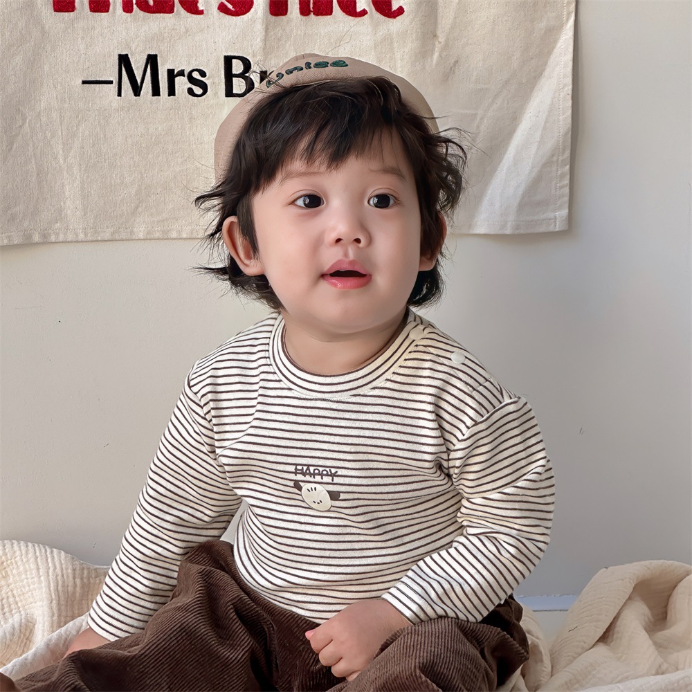 Chaqueta de perfil de oso de dibujos animados para niños coreanos, chaqueta de estilo occidental, ropa de primavera y otoño de algodón para niños y niños de moda