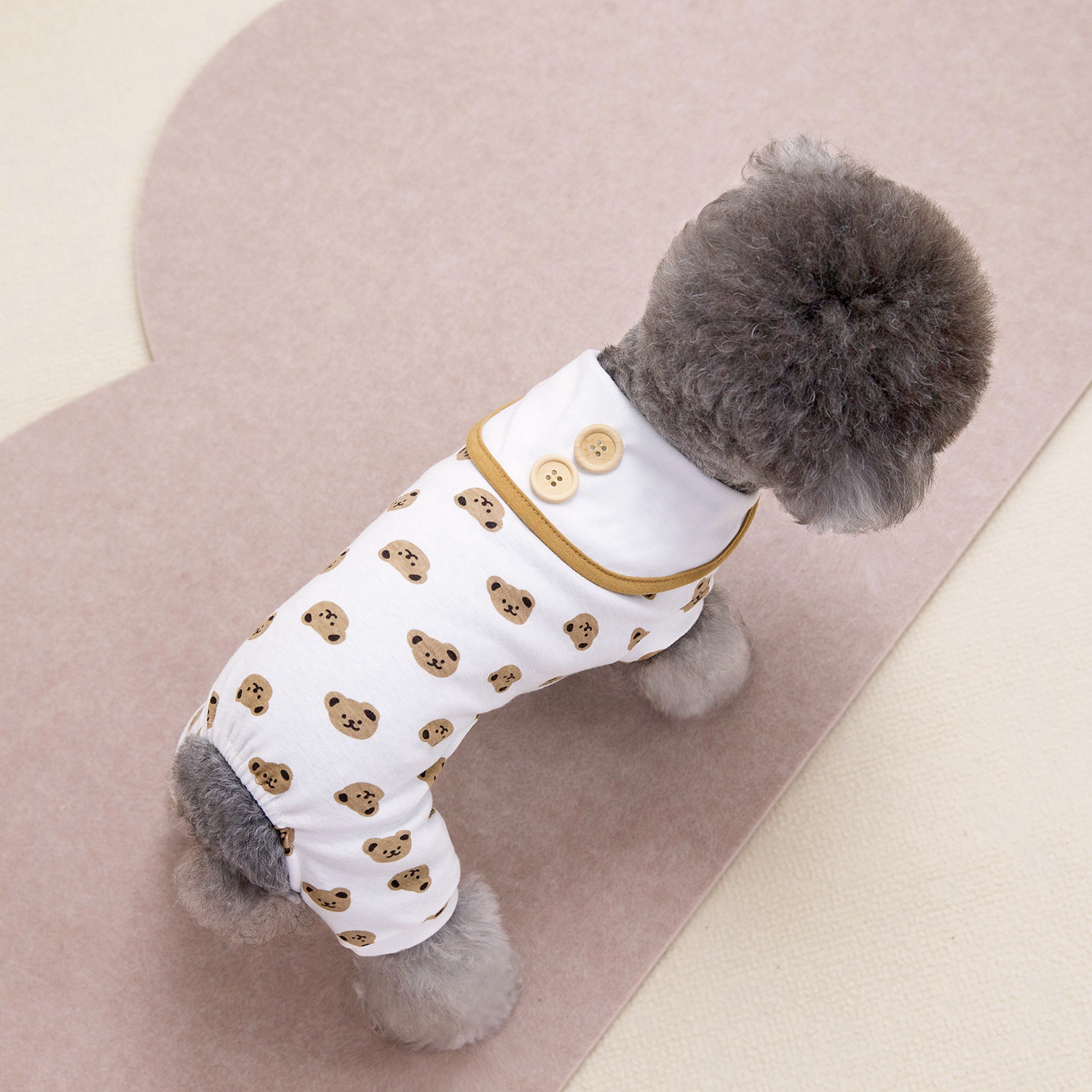 Cute Summer Bear Print Vest For Cats Comfortable Polyester Fabric_voghion.com
