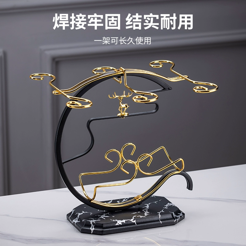 ✅Red wine rack ornaments light luxury red wine glass rack upside down new style goblet creative storage rack diagonal rack