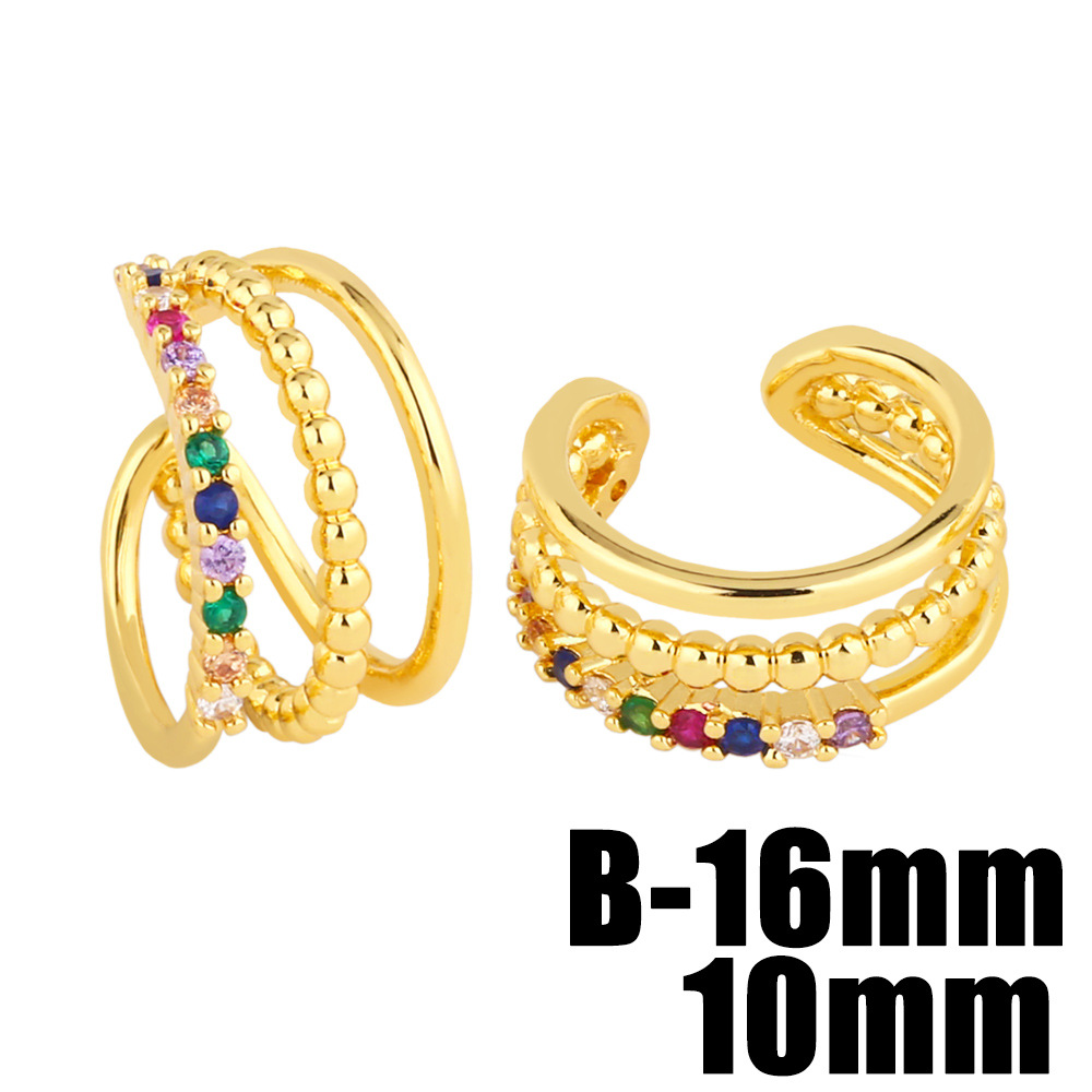 Fashion Irregular Copper Ear clips Plating Inlay Zircon Copper Earrings
