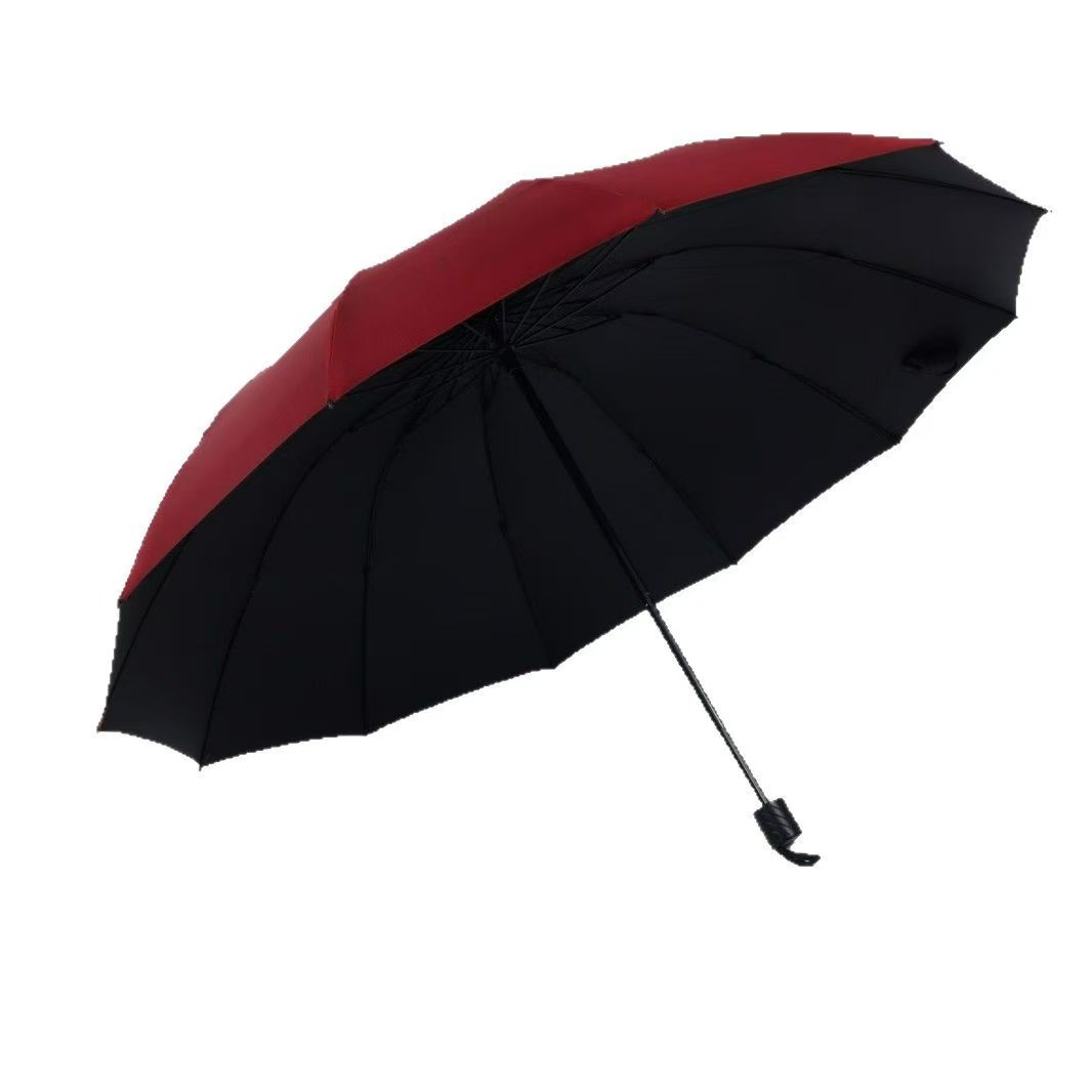 Manual plegable paraguas automático de protección contra la lluvia soleado paraguas solar anti-UV LOGO paraguas engrosado y ampliado