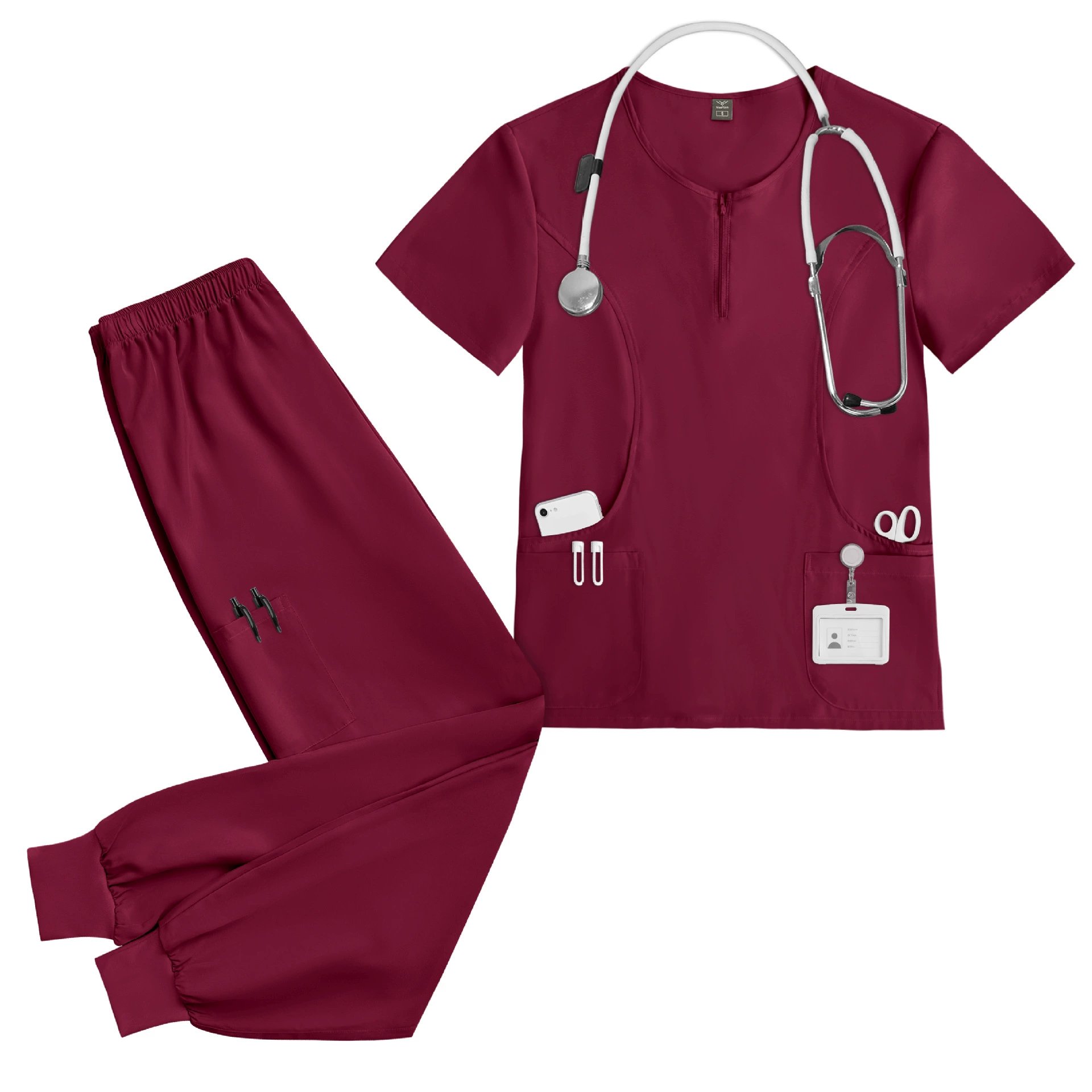 Хирургический халат, халат для мытья рук в операционной, эластичный дышащий хирургический халат, костюм врача, комплект из двух предметов Amazon, дропшиппинг