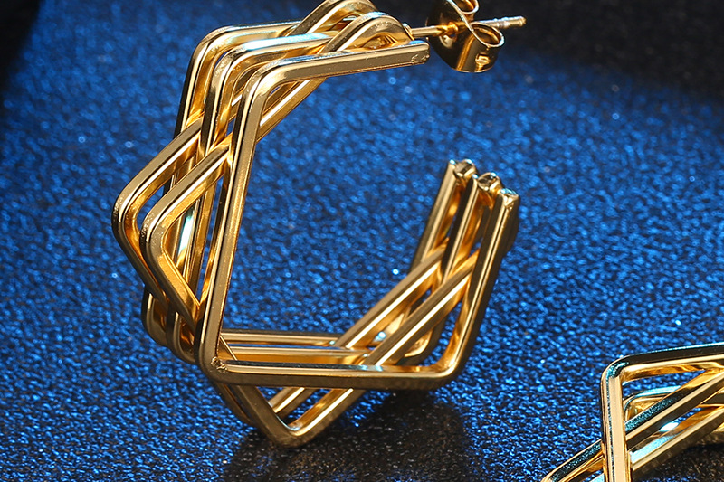 Fashion Geometric Titanium Steel Plating Ear Studs 1 Piece