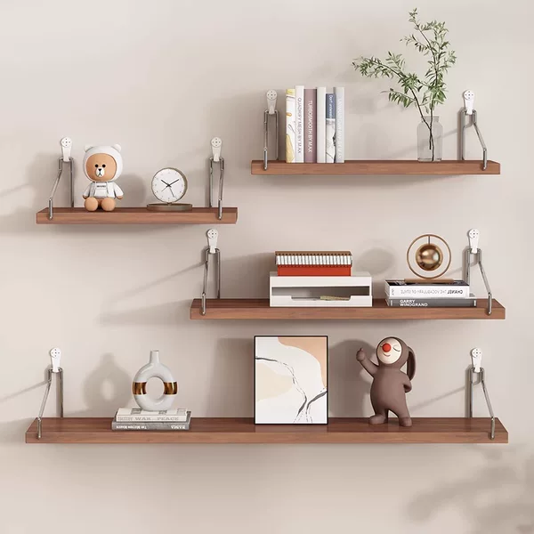 Punch-Free Wall Storage Rack Wall Hanging Clapboard Living Room Hanging Storage Laminate Wall Bookshelf Shelf