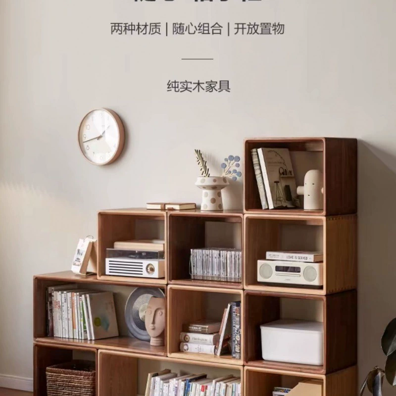 Комбинированный решетчатый шкаф из цельного дерева, книжный шкаф, напольная книжная полка, стеллаж для хранения в кабинете, витрина для хранения, перегородка для гостиной