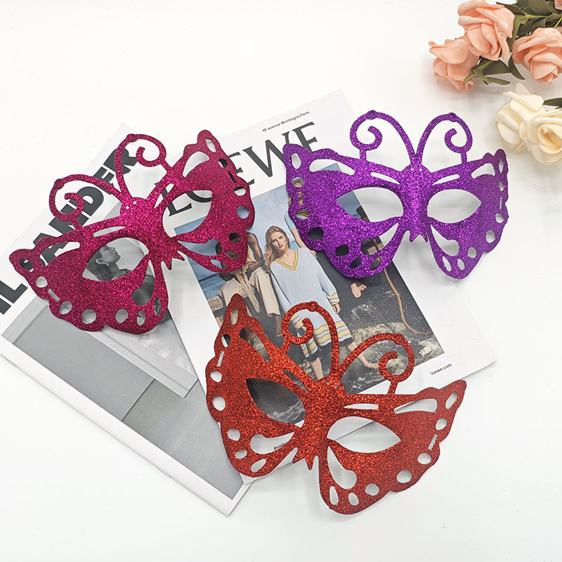 Amazon oro polvo abeja máscara de carnaval de Navidad fiesta de máscaras polvo flash hueco máscara de mitad de cara