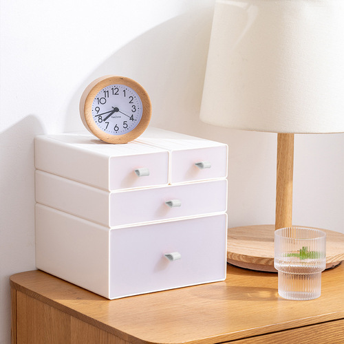 DIY Pure White Plastic Desk Organizer Storage Box for Student Dormitory Office Organization and Storage, Solid Color Small Drawer Box Wholesale