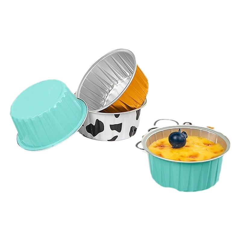 Фритюрница Оловянная бумажная коробка Чаша из алюминиевой фольги Чашка для пудинга Многоразовая Бытовая духовка Держатель формы для выпечки торта Маленький