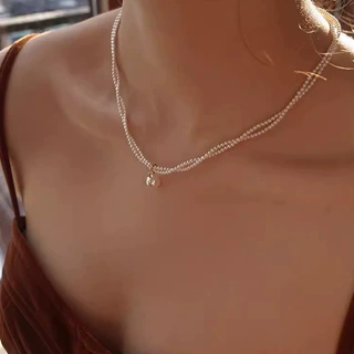珍珠项链女复古气质甜美颈链小香风双层锁骨链小众设计感新款配饰