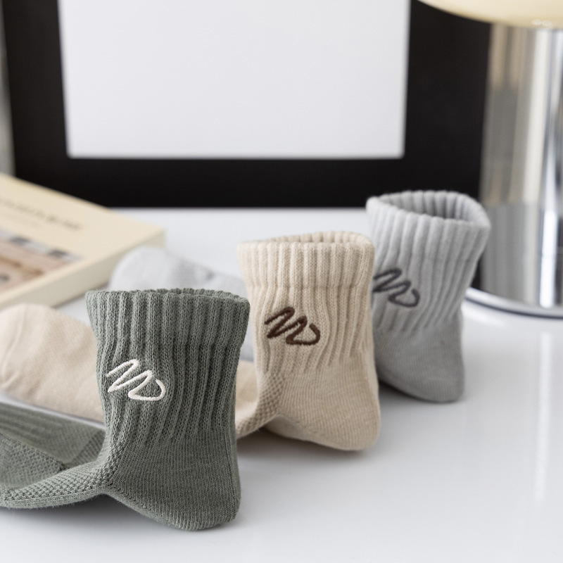 Cityboy Socks Men's New Sports Socks Embroidered Waist Black and White Pure Color Cotton Socks Short Casual Men's Socks Trendy Cityboy Socks Men's New Sports Socks Embroidered Waist Black and White Pure Color Cotton Socks Short Casual Men's Socks Trendy
