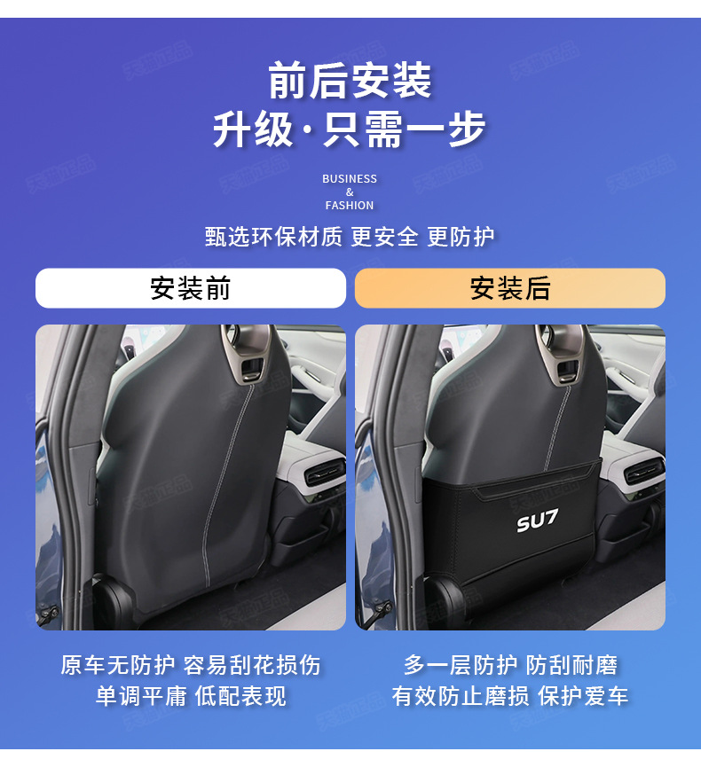 Suitable for Beijing Xiaomi SU7 seat anti-kick pad su7 special car rear seat back modification interior accessories supplies