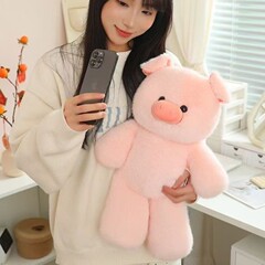 跑跑小香猪毛绒玩具公仔粉色小猪玩偶床上陪睡娃娃生日礼物女朋友