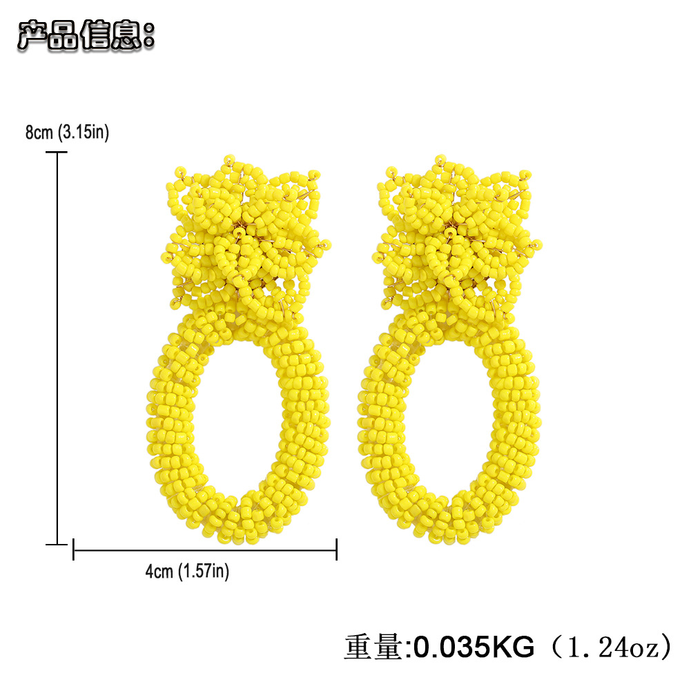 Wholesale Retro Geometric Beads Hand-woven Earrings display picture 21