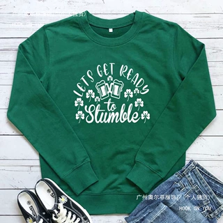 新款 外贸卫衣 Let's Get Ready To Stumble三叶草秋冬款圆领卫衣